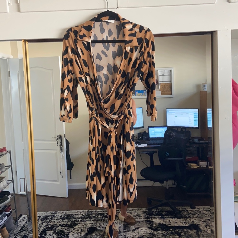 Cheetah wrap dress